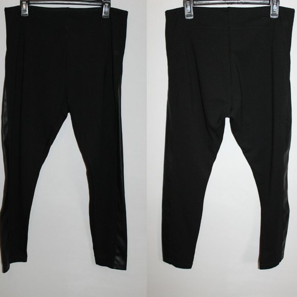 Gemma Faux Leather Panel Ankle Legging HW9302 - Picture 5 of 7